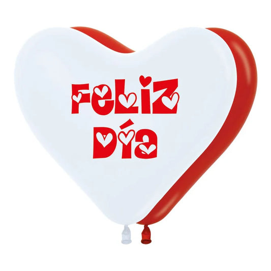 GLOBO LATEX CORAZON FELIZ DIA FASHION SURTIDO