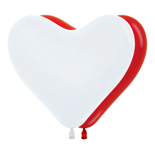 GLOBO LATEX CORAZON F SURTIDO ROJO-BLANCO