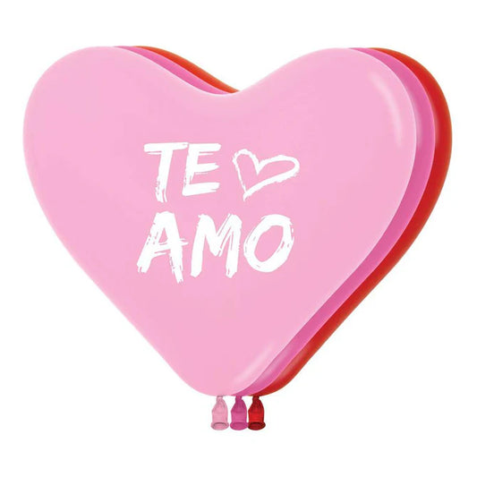 GLOBO LATEX CORAZON TE AMO FASHION SURTIDO