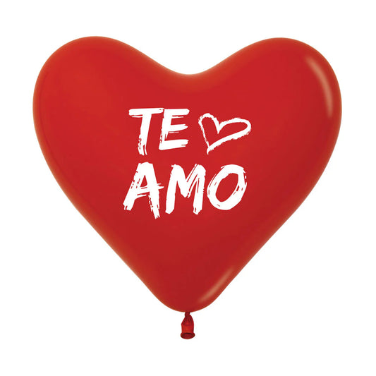 GLOBO LATEX CORAZON TE AMO MODERNO FASHION ROJO