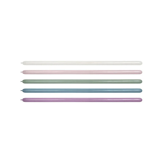 GLOBO LATEX TUBITO PASTEL DUSK SURTIDO