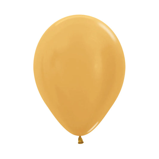 GLOBO LATEX REDONDO PASTEL METAL DORADO