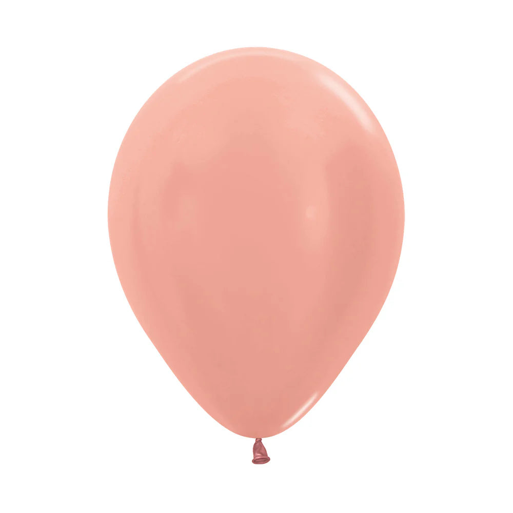 GLOBO LATEX REDONDO PASTEL METAL DORADO ROSA