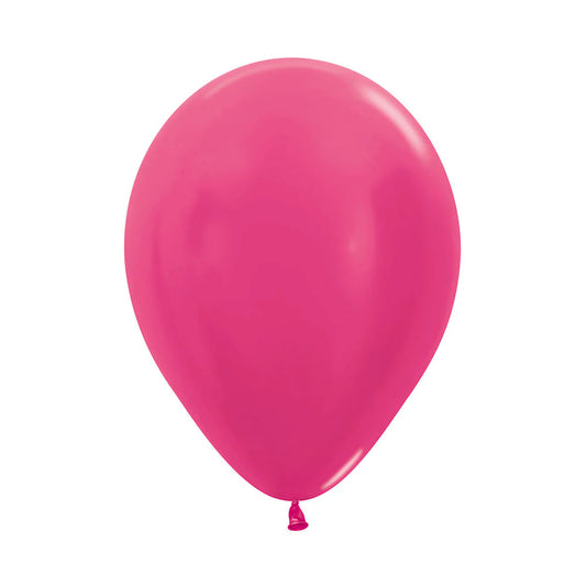 GLOBO LATEX REDONDO PASTEL METAL FUCSIA