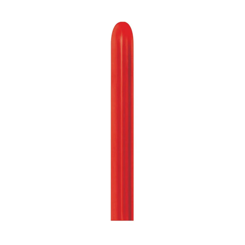 GLOBO LATEX TUBITO METAL ROJO
