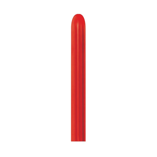 GLOBO LATEX TUBITO METAL ROJO