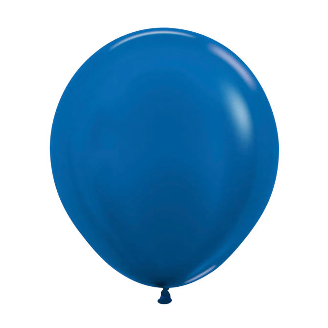 GLOBO LATEX REDONDO PASTEL METAL AZUL