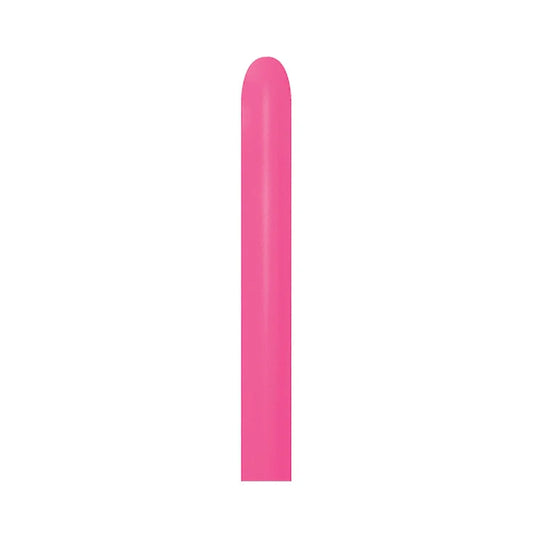GLOBO LATEX TUBITO NEON FUCSIA