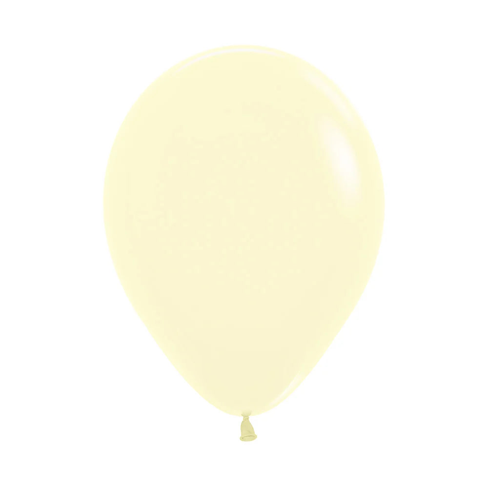 GLOBO LATEX REDONDO PASTEL MATE AMARILLO