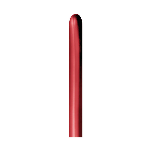 GLOBO LATEX TUBITO REFLEX CRISTAL ROJO