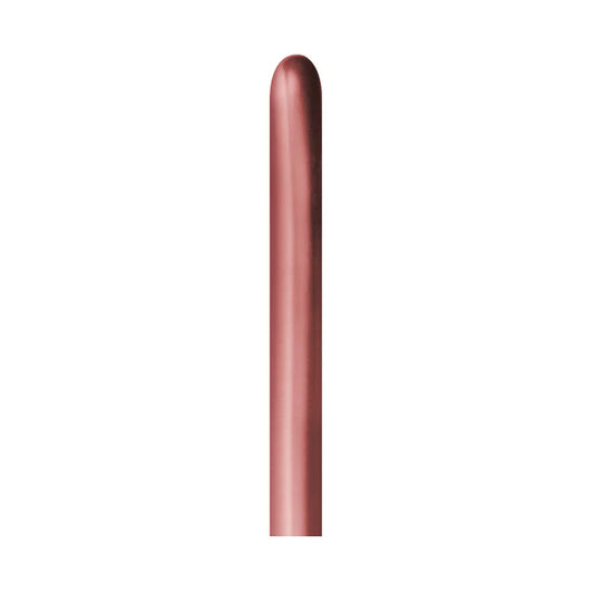 GLOBO LATEX TUBITO REFLEX DORADO ROSA