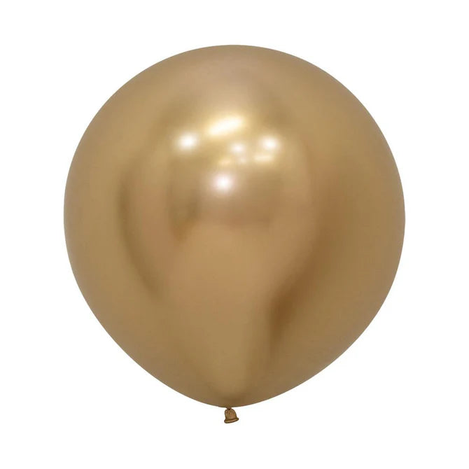 GLOBO LATEX REDONDO REFLEX DORADO