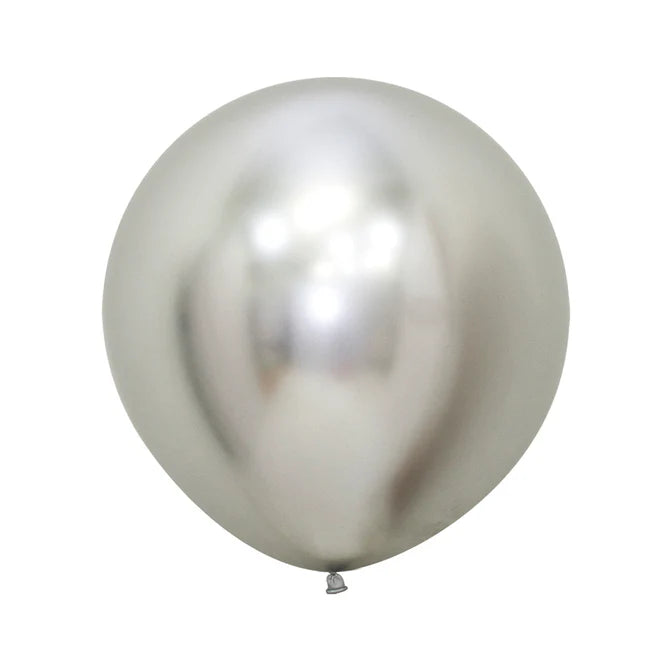 GLOBO LATEX REDONDO REFLEX PLATA