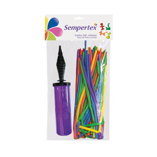 SET INFLADOR Y 30 TUBITOS 260 FASHION SURTIDOS