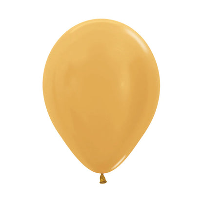GLOBO LATEX REDONDO PASTEL METAL DORADO