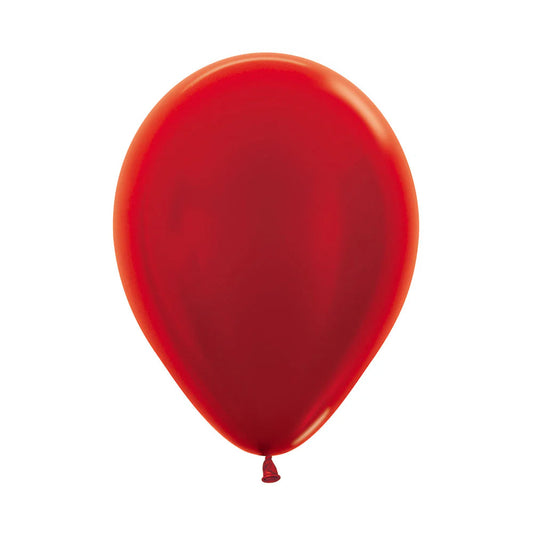 GLOBO LATEX REDONDO PASTEL METAL ROJO