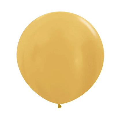 GLOBO LATEX REDONDO PASTEL METAL DORADO